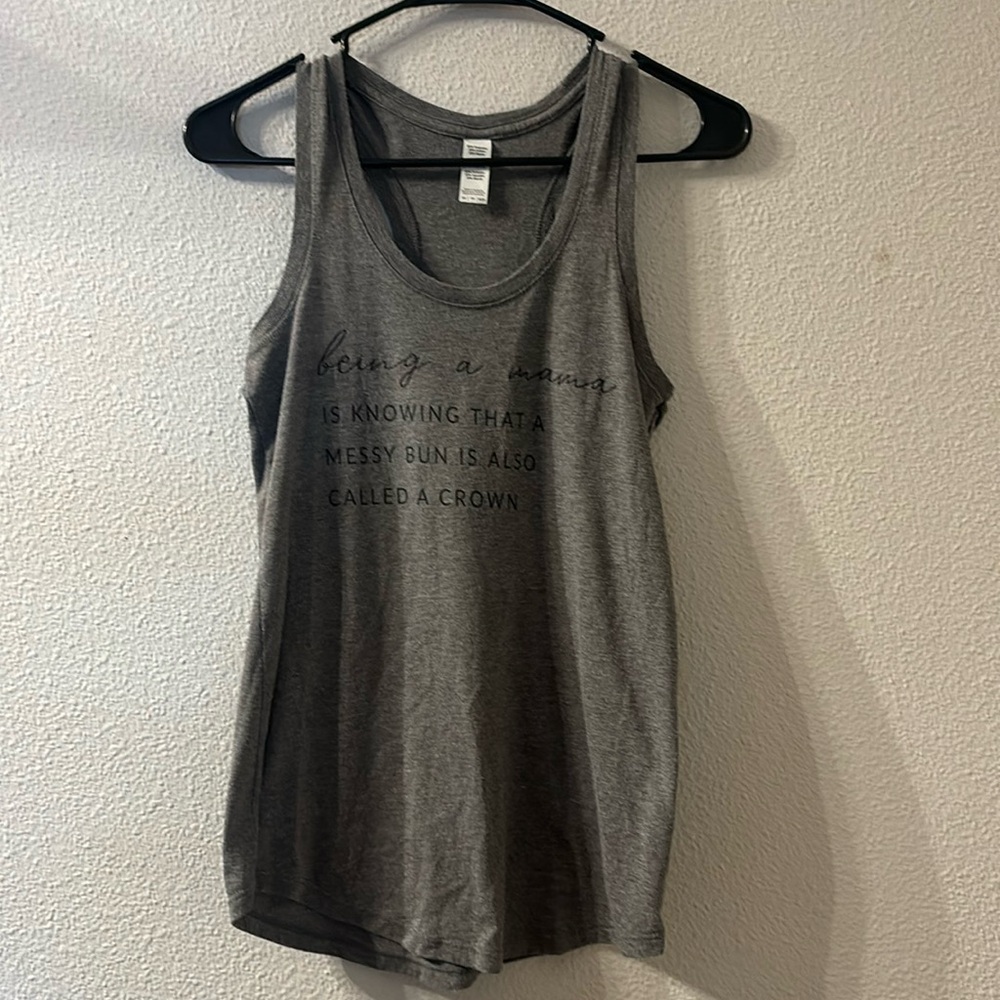 Messy bun is also a crown graphic tank top size XS